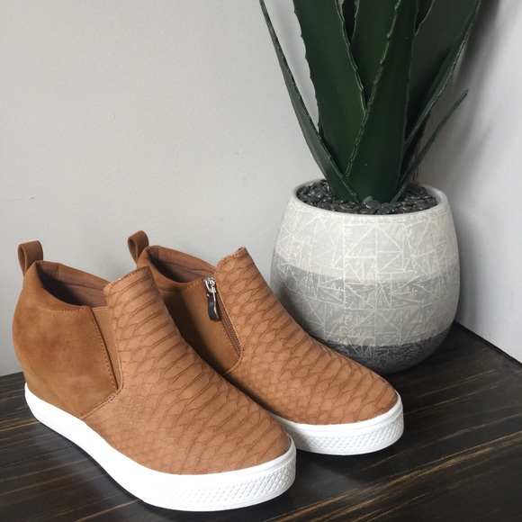 Tan Viva Sneaker Wedges - Picture 3 of 3